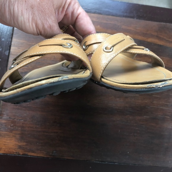 Carlos Falchi Brown Leather Sandals Size 6 - Picture 4 of 4